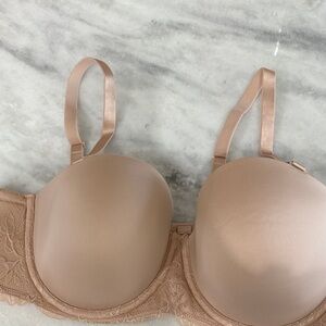 Elegant Lace Trimmed Nude Bra